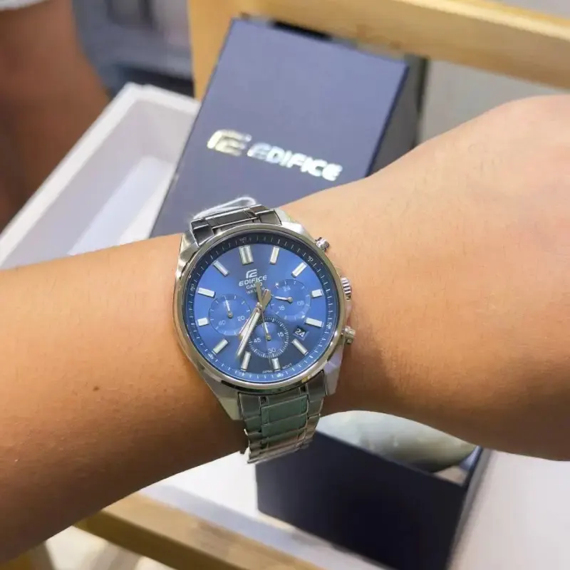 Casio Edifice Standard Chronograph Green Dial Men's Watch- EFV-650D-2AV